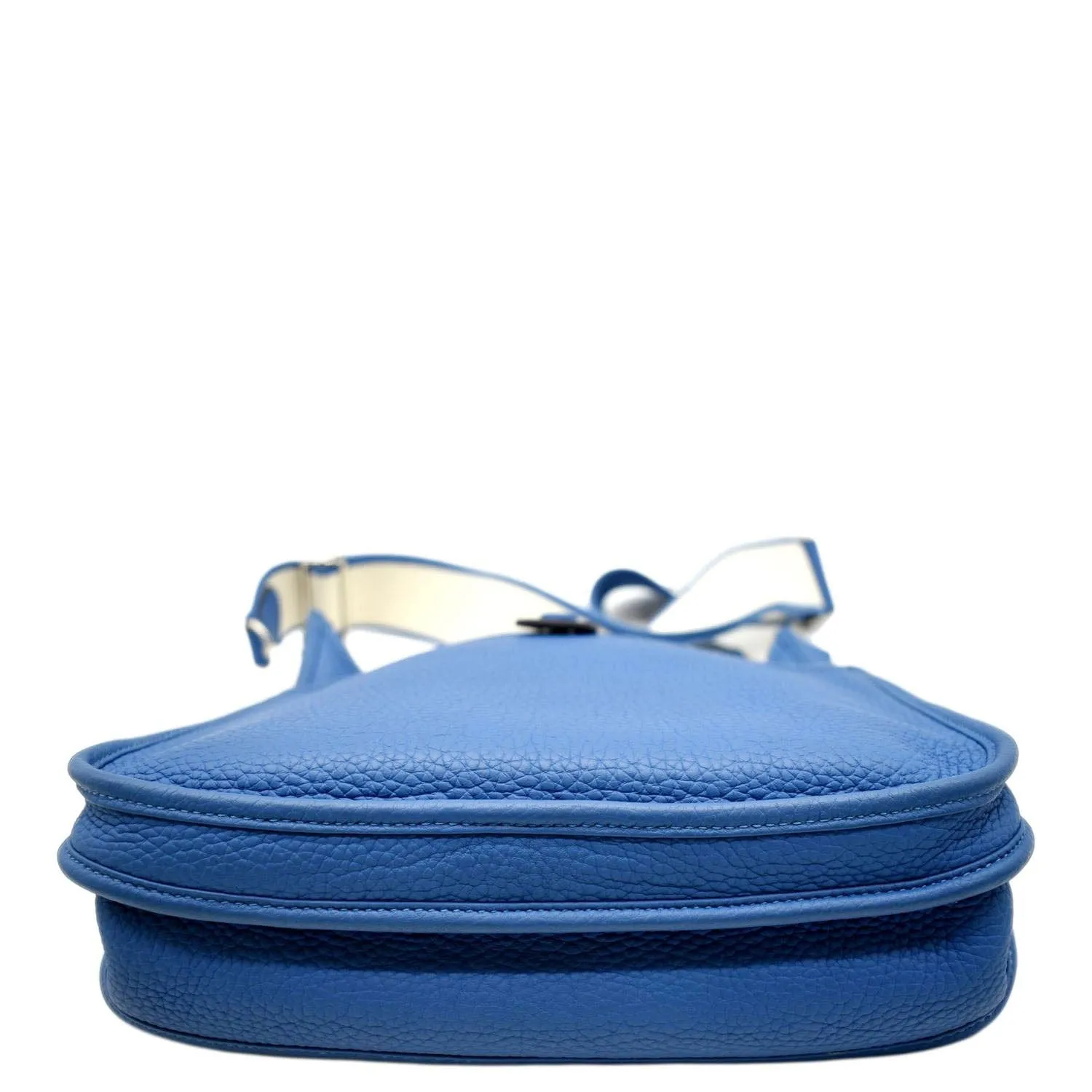 HERMES Evelyne PM Taurillon Clemence Crossbody Bag Blue