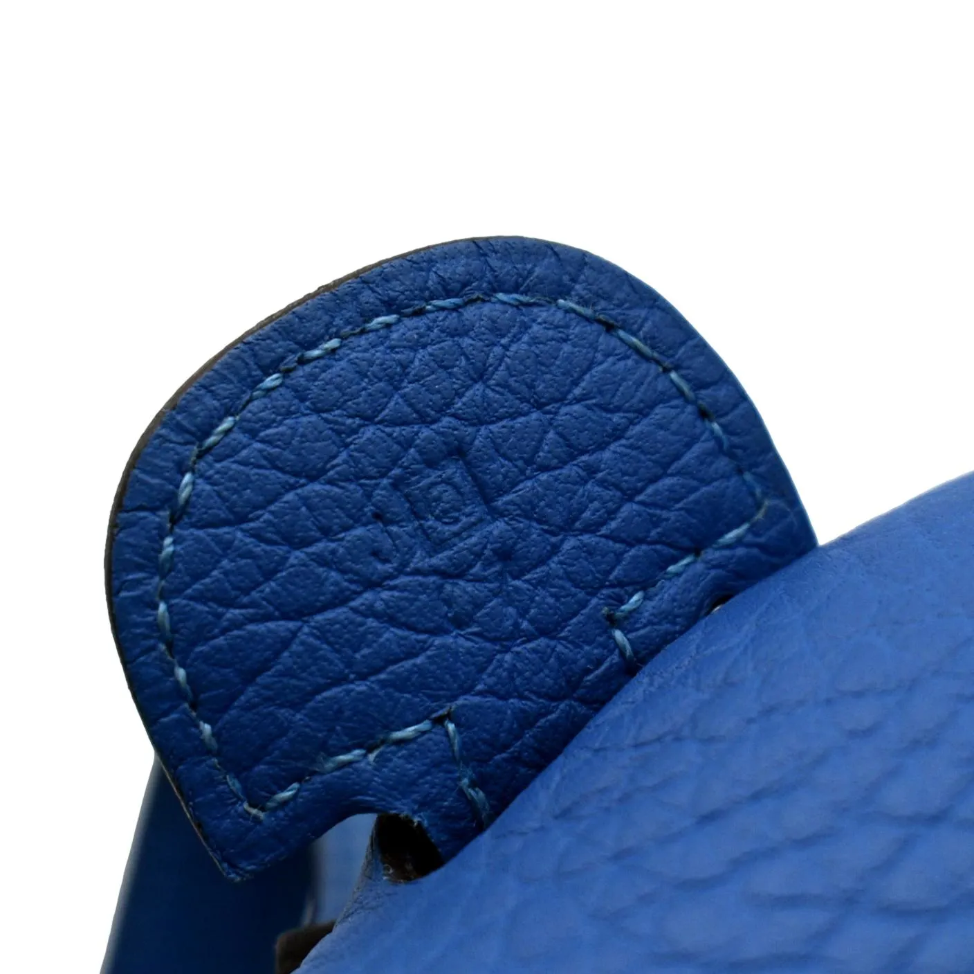 HERMES Evelyne PM Taurillon Clemence Crossbody Bag Blue