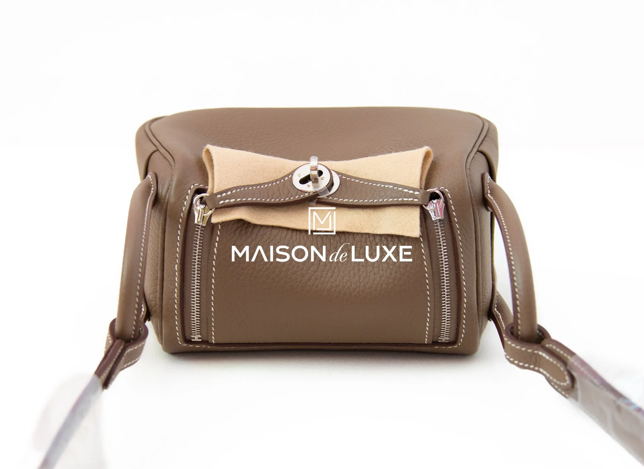 Hermes Mini Lindy 20 Etoupe Clemence Palladium Hardware