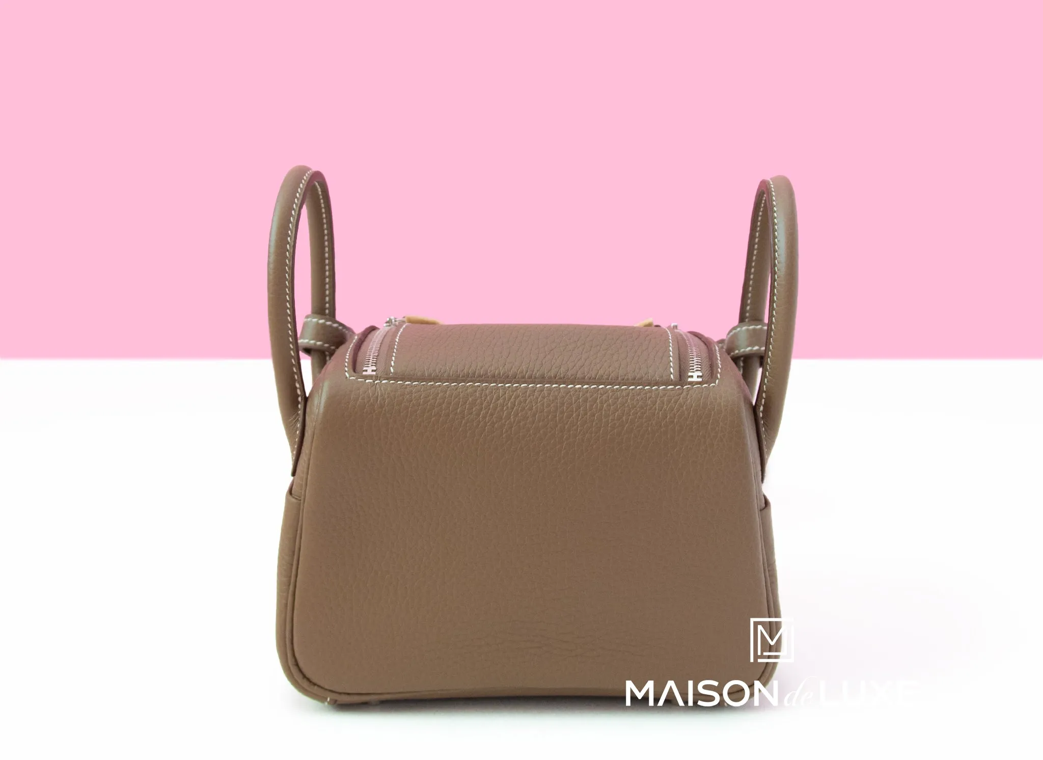 Hermes Mini Lindy 20 Etoupe Clemence Palladium Hardware