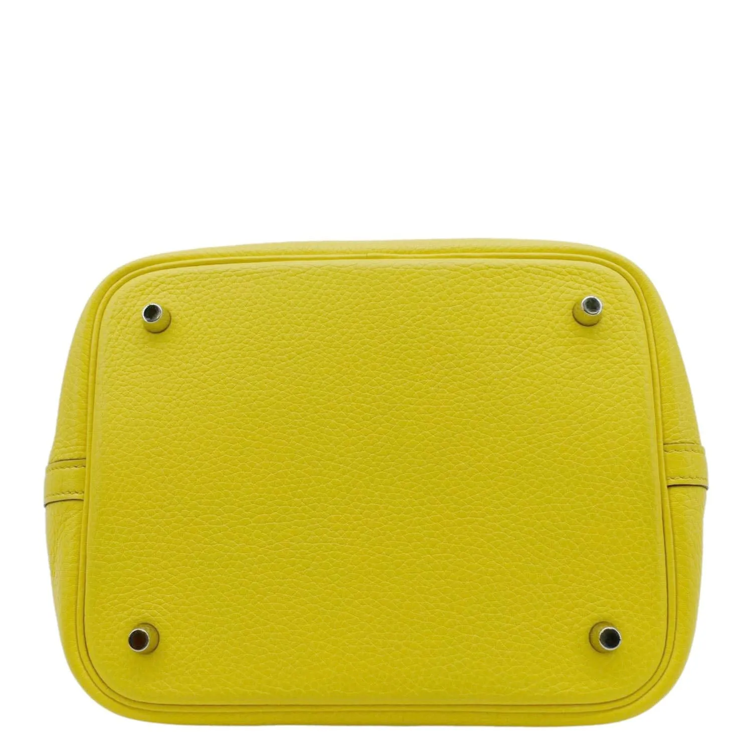HERMES Picotin Lock 22 Taurillon Clemence Leather Hobo Bag Yellow