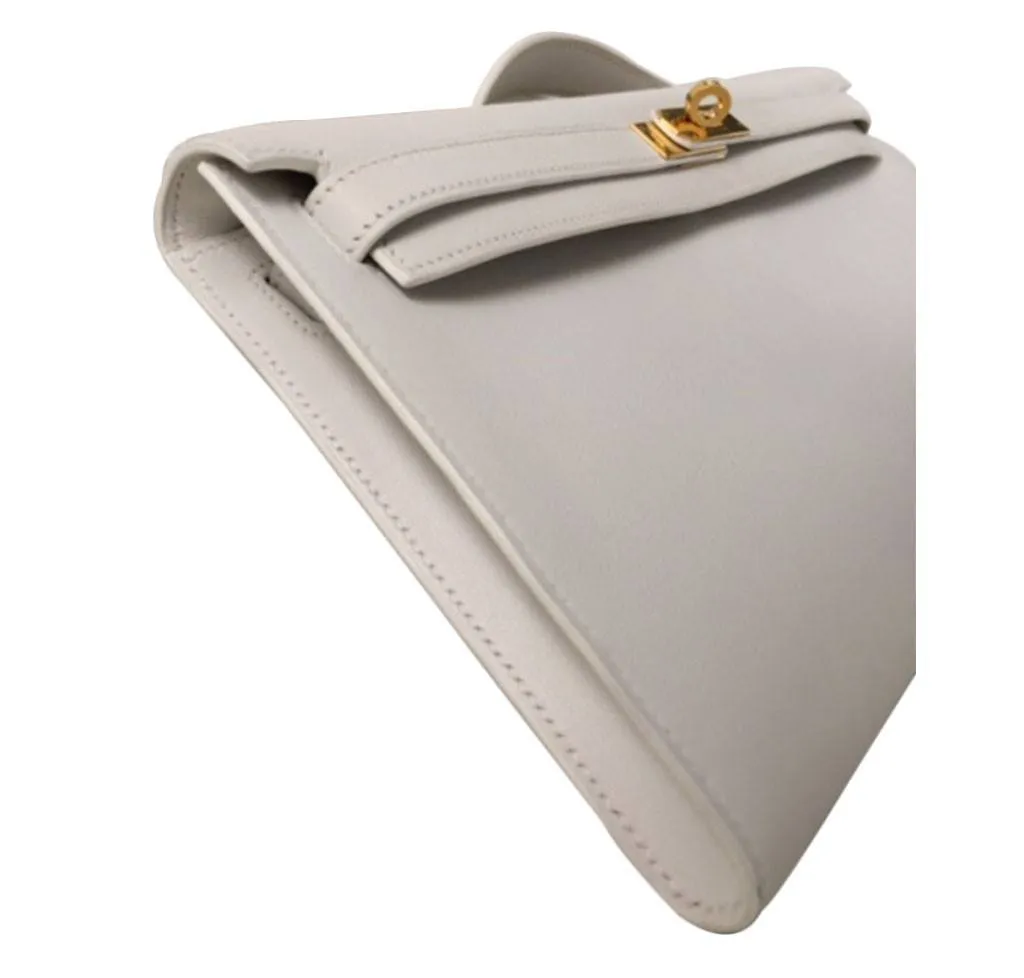 Hermès Kelly Cut Longue Pochette White Bag