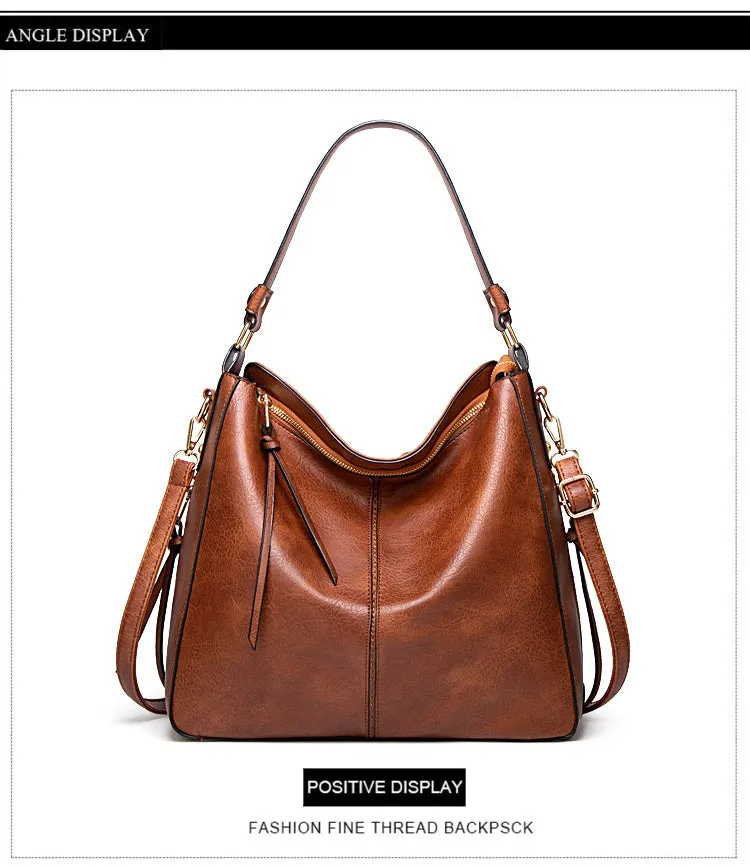 Hobo Leather Bags for Women【Brown/BLack/Grey Color】