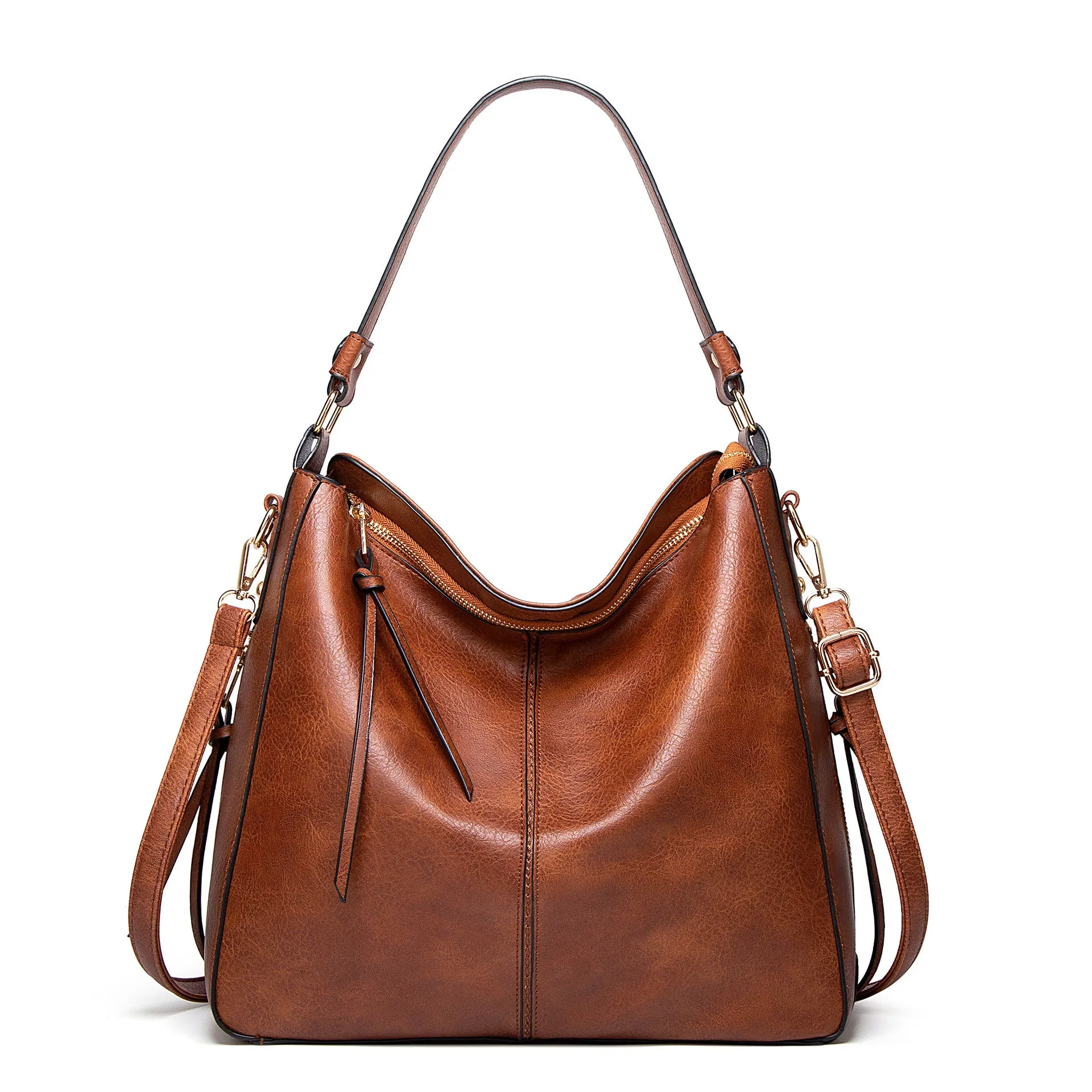 Hobo Leather Bags for Women【Brown/BLack/Grey Color】