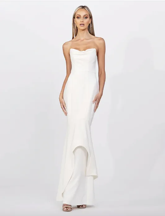 Hollywood Gown in White by Bariano - RENTAL