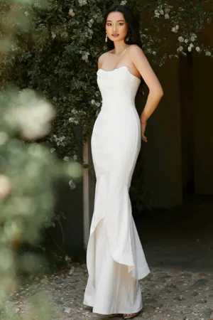 Hollywood Gown in White by Bariano - RENTAL