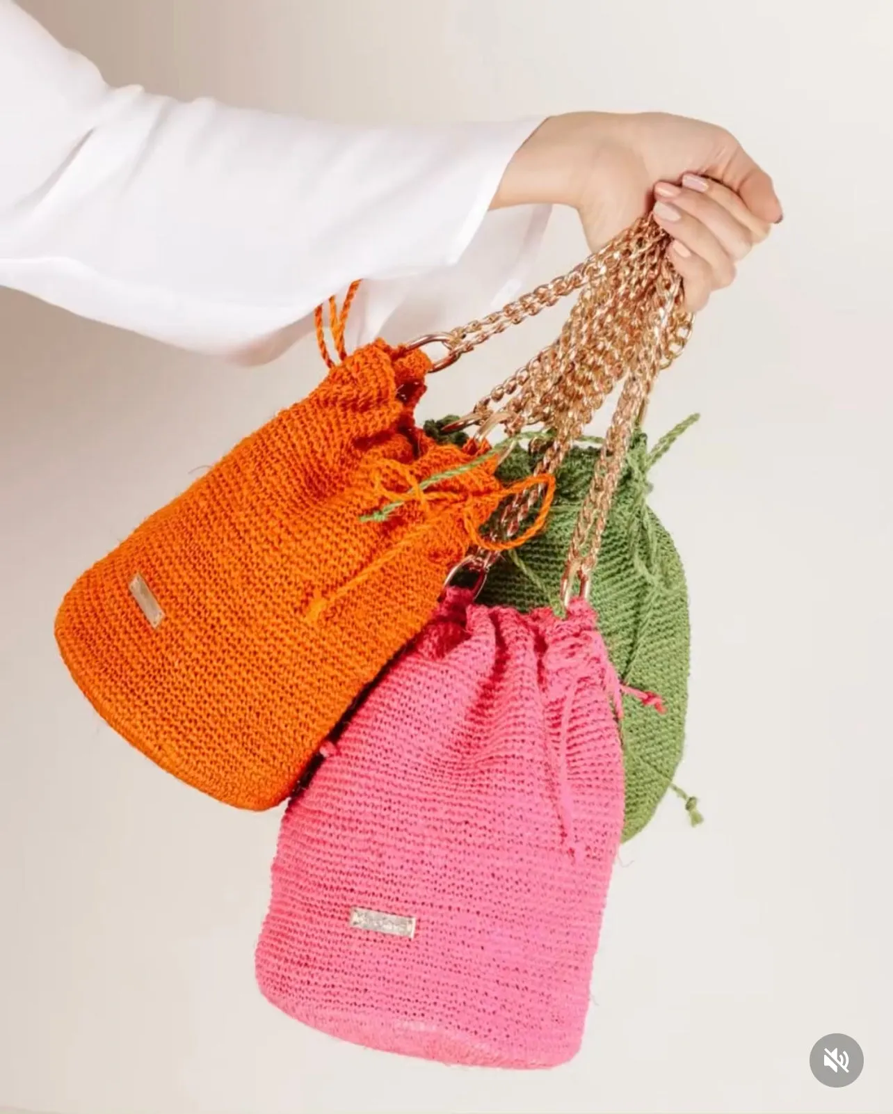 Hot pink bucket bag