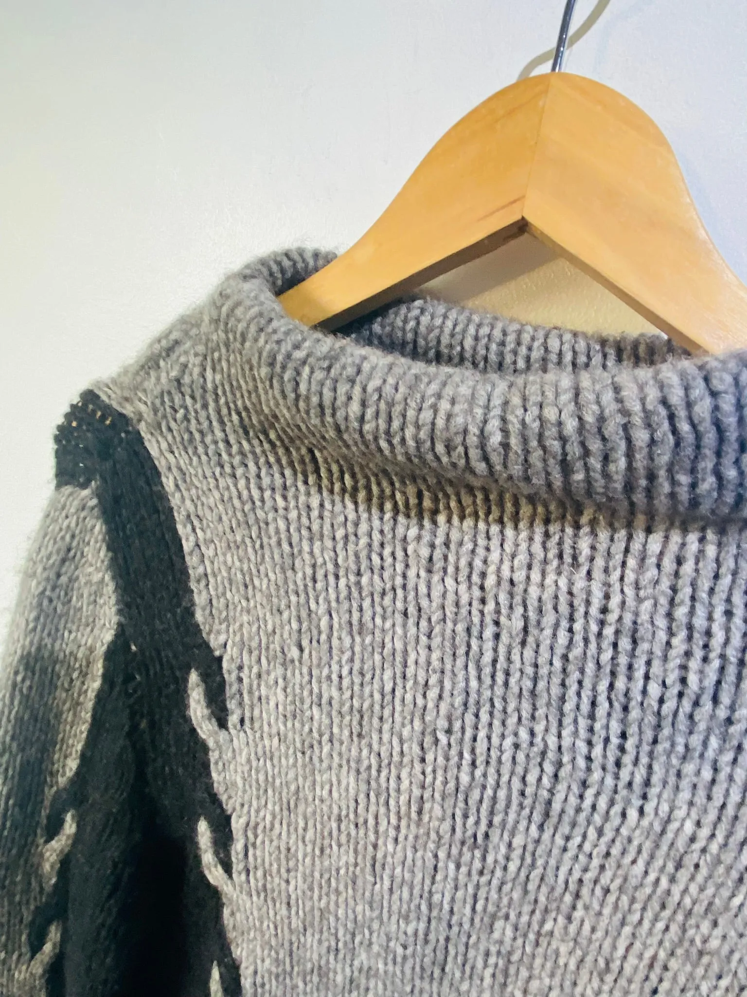 Humanoid Grey and Black Knit Sweater