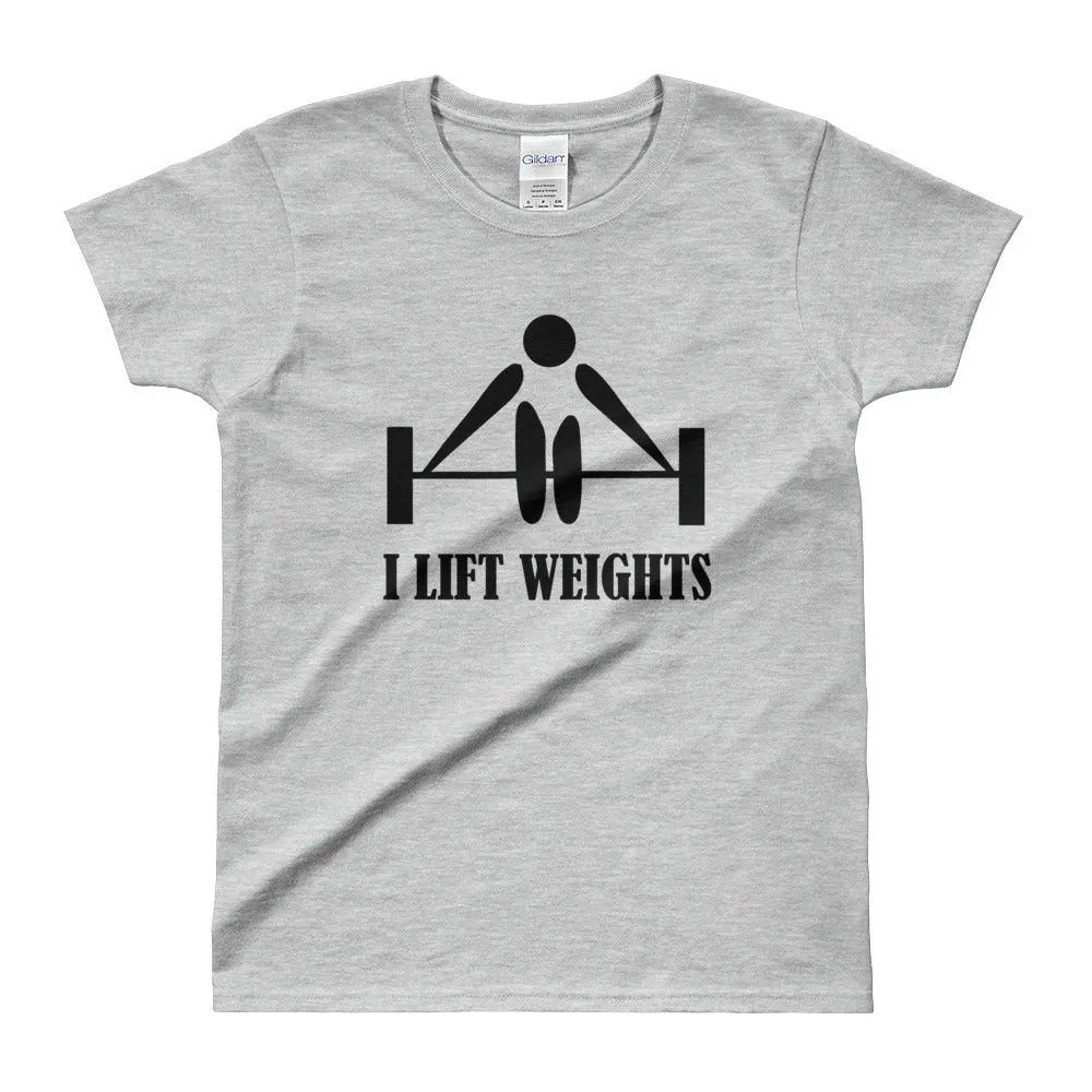I Lift Weights T Shirt Grey Weight Lifting T Shirt Gym T Shirt for Women