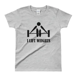 I Lift Weights T Shirt Grey Weight Lifting T Shirt Gym T Shirt for Women