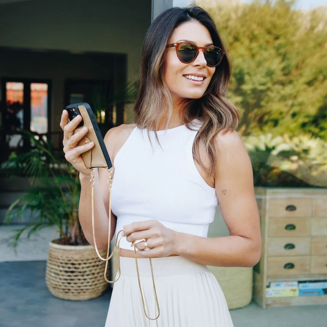 iPhone Tan Premium Leather cover, Strap & Purse