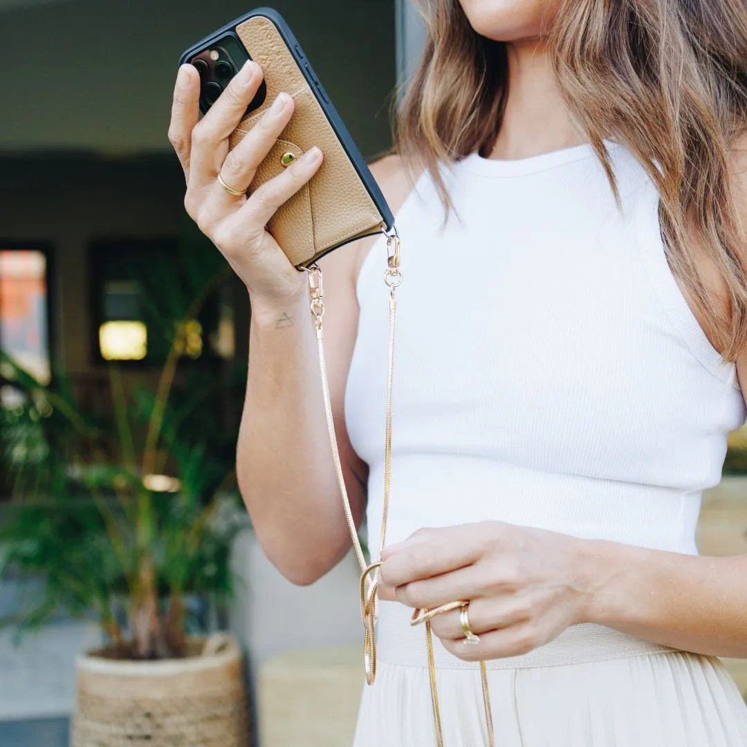 iPhone Tan Premium Leather cover, Strap & Purse
