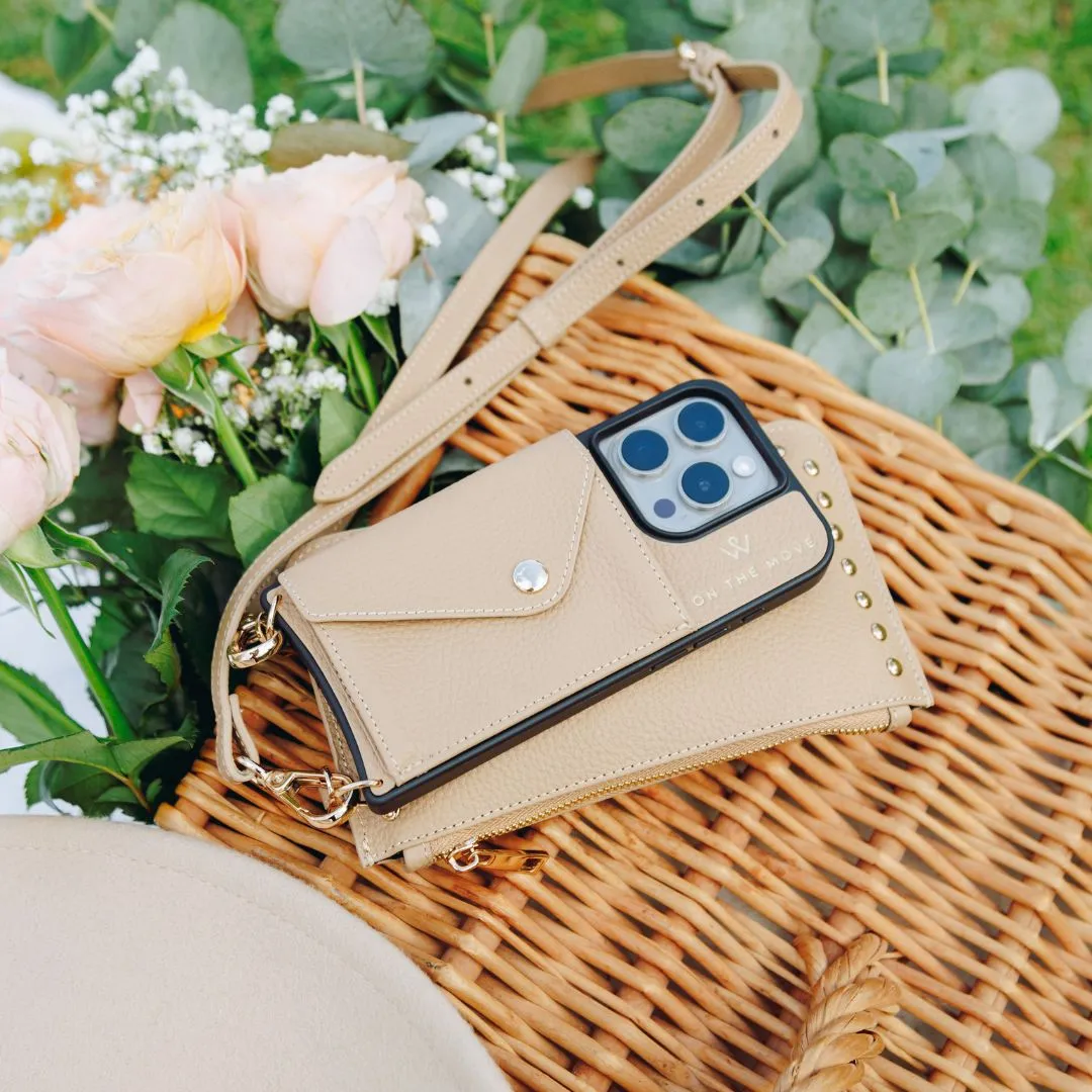 iPhone Tan Premium Leather cover, Strap & Purse