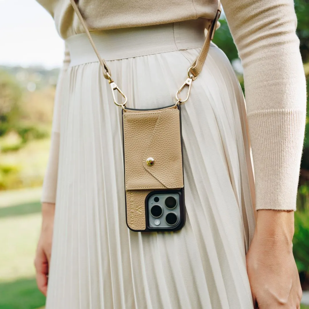 iPhone Tan Premium Leather cover, Strap & Purse