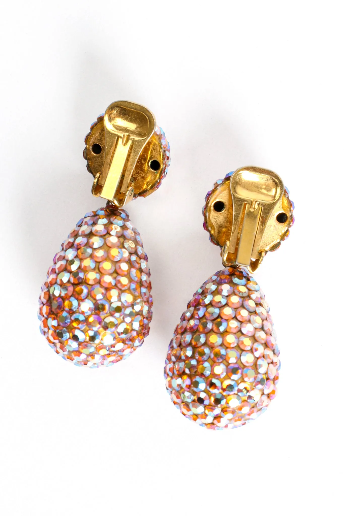 Iridescent Rhinestone Drop Earrings