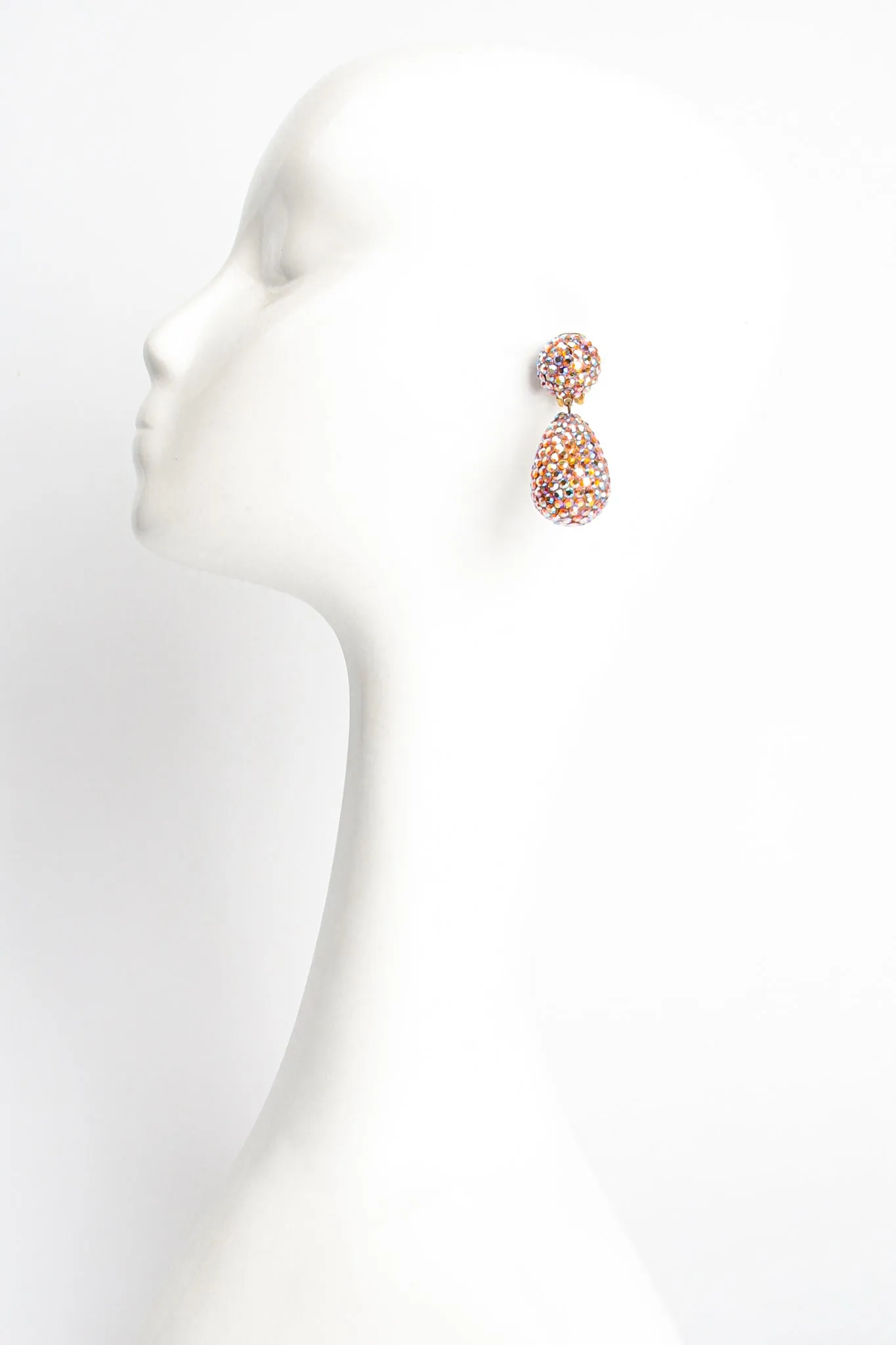 Iridescent Rhinestone Drop Earrings