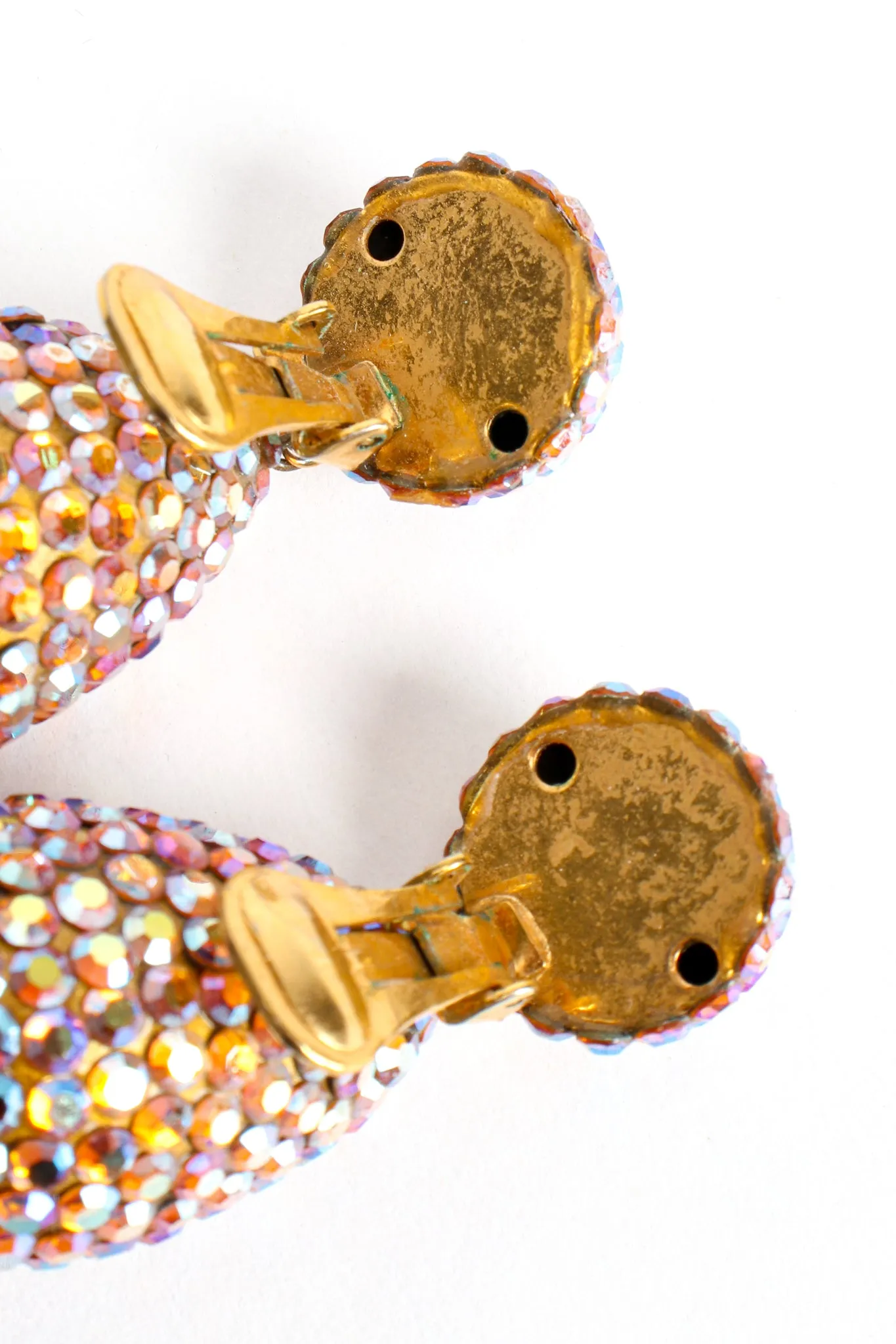 Iridescent Rhinestone Drop Earrings