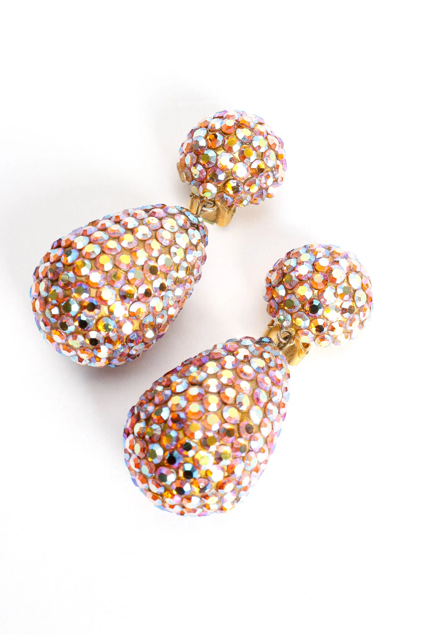 Iridescent Rhinestone Drop Earrings