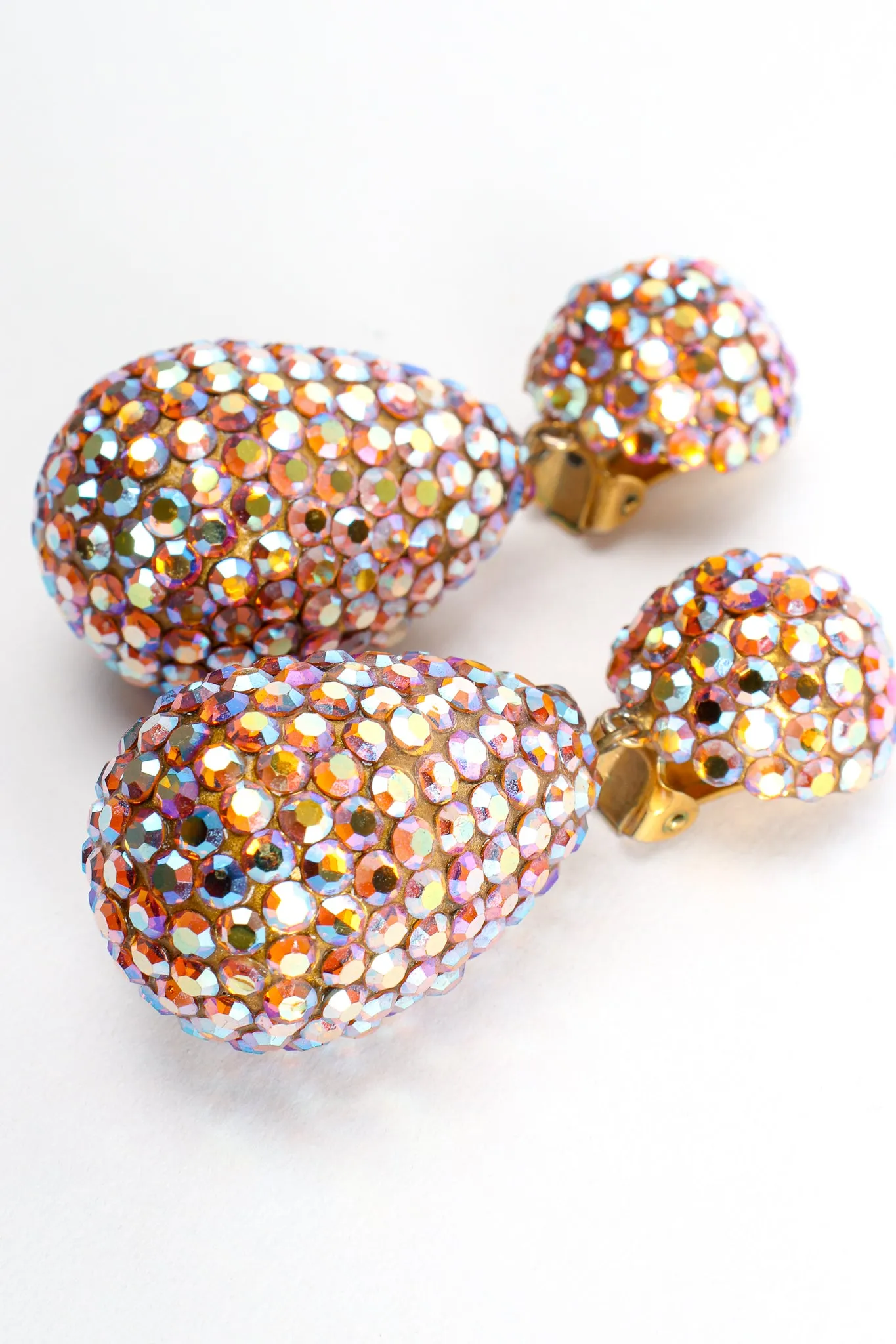 Iridescent Rhinestone Drop Earrings