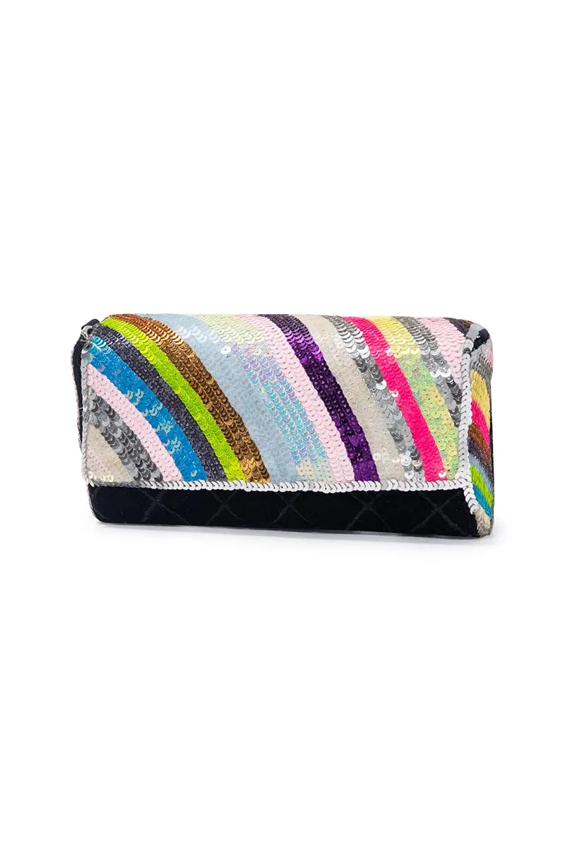 Iridescent Sequins Crossbody Clutch