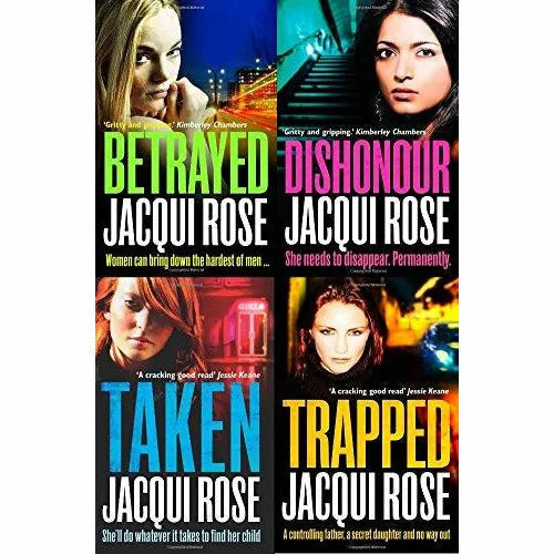 Jacqui Rose 4 Book set collection Betrayed Dishonour Taken & Trapped