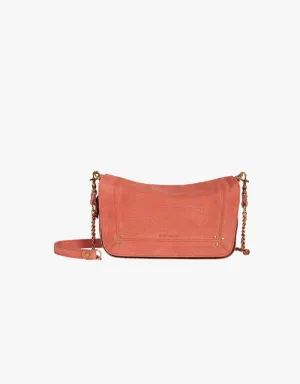 Jerome Dreyfuss Bobi S Crossbody in Imprimé Croco Terracotta Taurillon