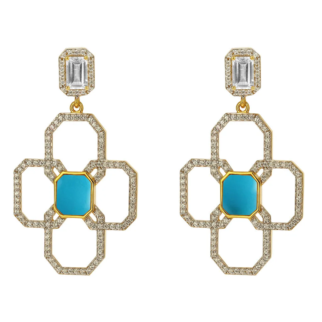 Juno Flora Tous Le Jour Earring - Turquoise