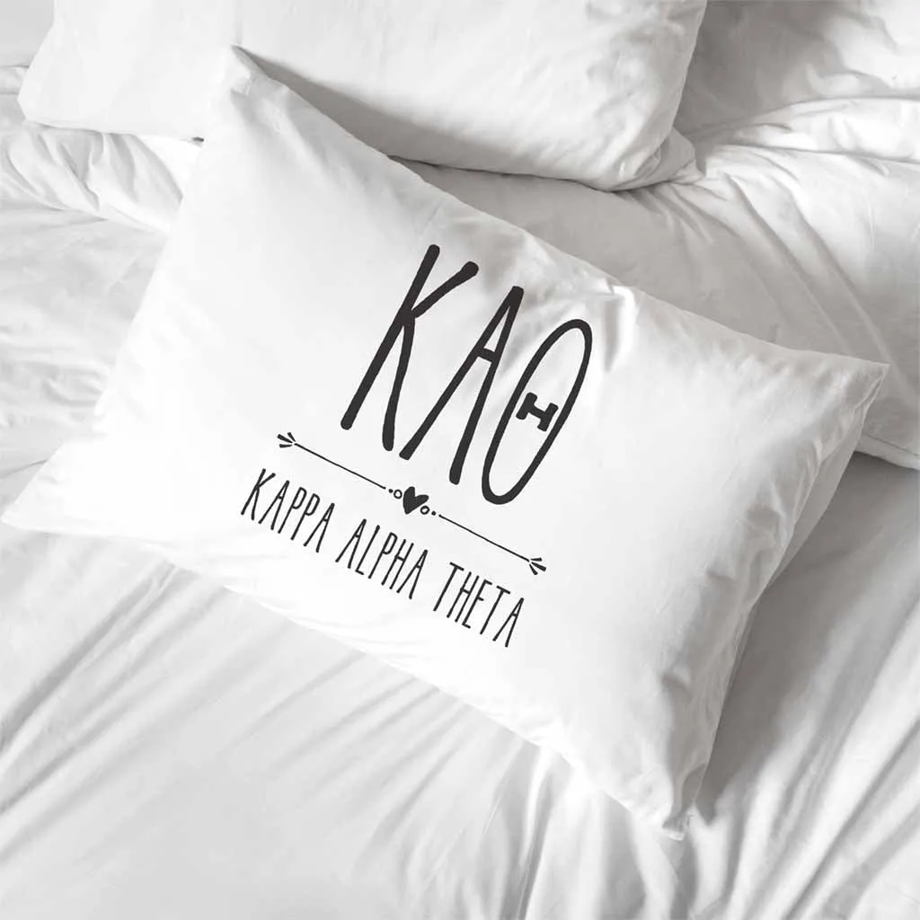 Kappa Alpha Theta Boho Greek Letters and Name Pillowcase