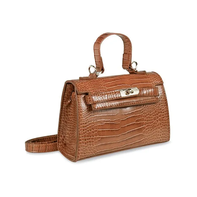 Kelly Croc Bag- Honey