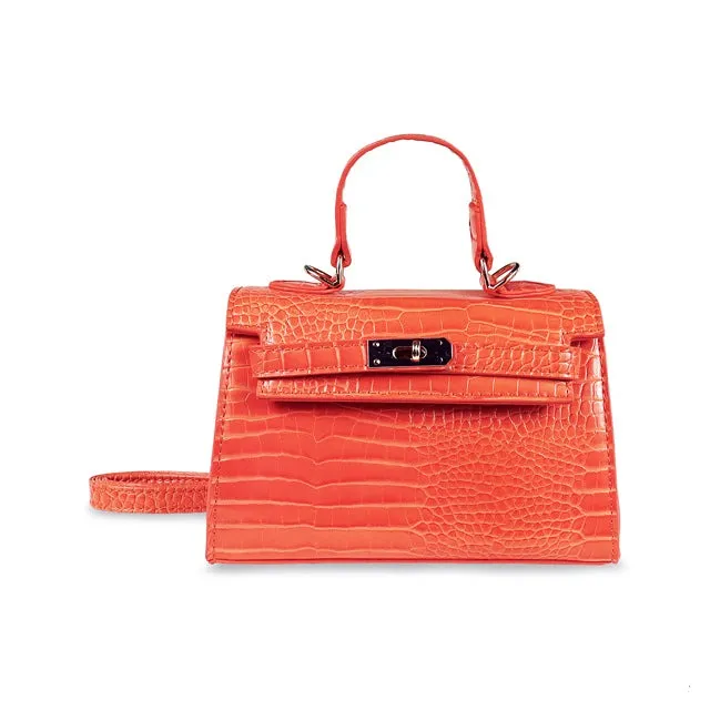 Kelly Croc Bag- Orange