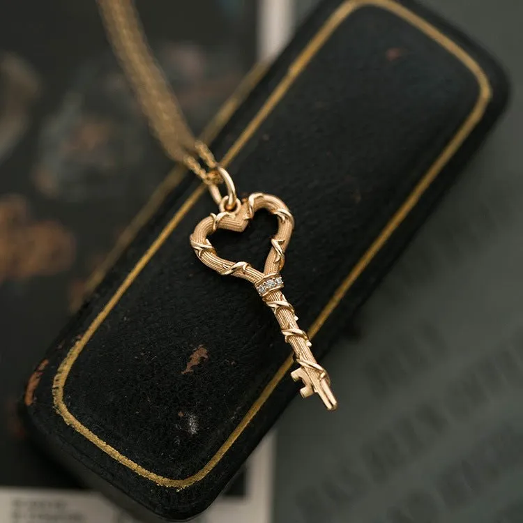 Key to True Love Necklace (Solid Silver)