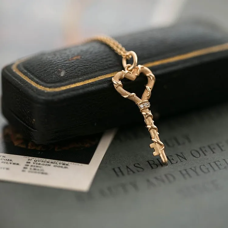Key to True Love Necklace (Solid Silver)