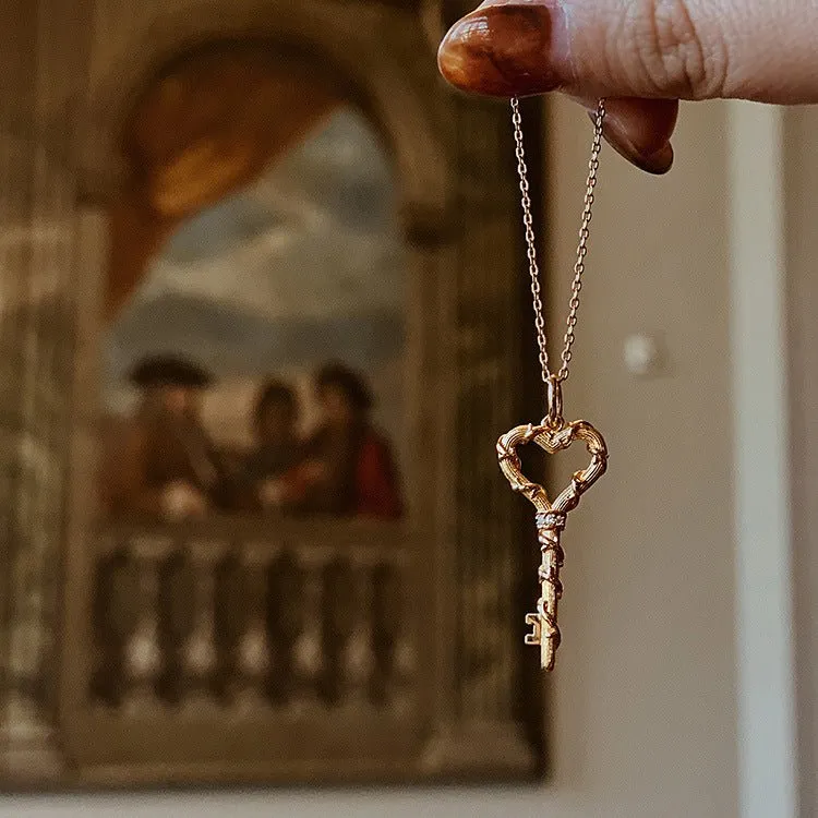 Key to True Love Necklace (Solid Silver)