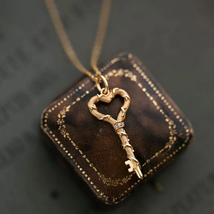 Key to True Love Necklace (Solid Silver)