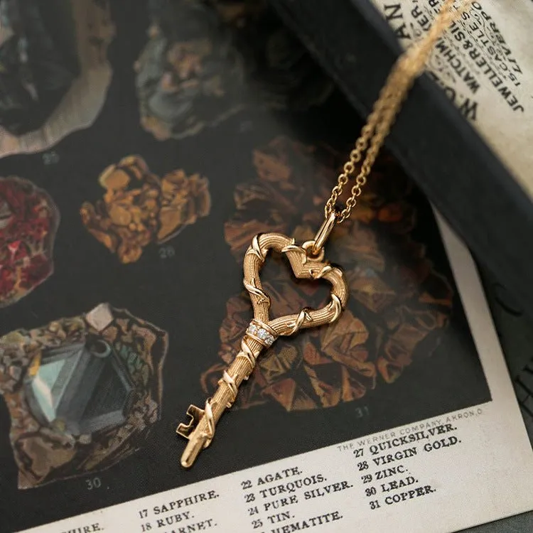 Key to True Love Necklace (Solid Silver)