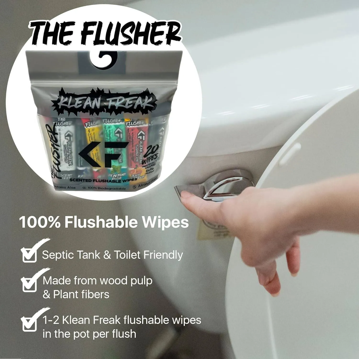 Klean Freak 20 Toilet Wipes Pack Mixed