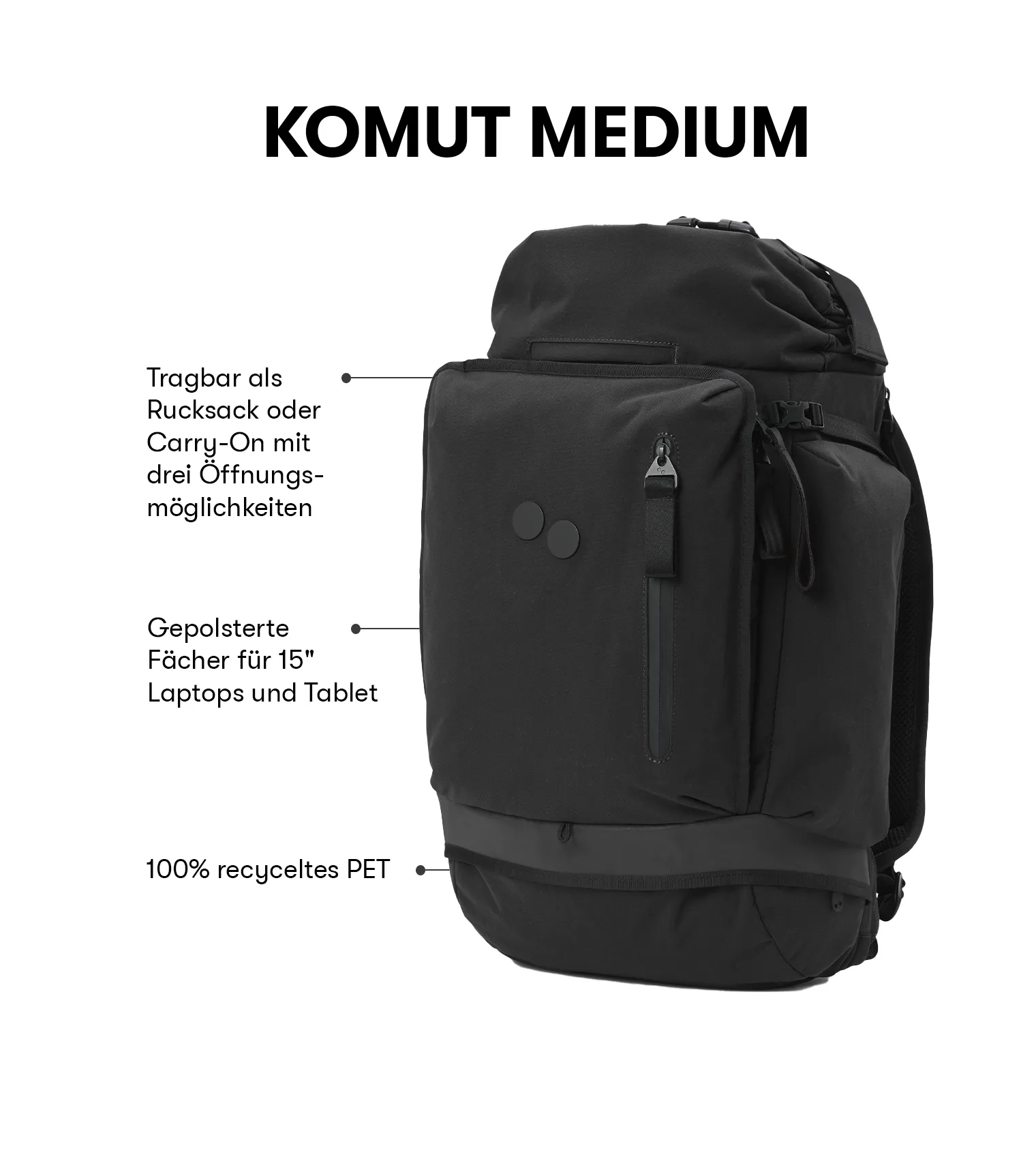Komut Medium - Solid Black