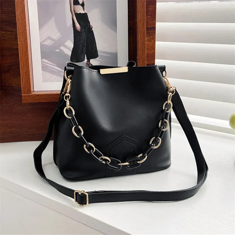 Korean Chain Leather Shoulder Bag