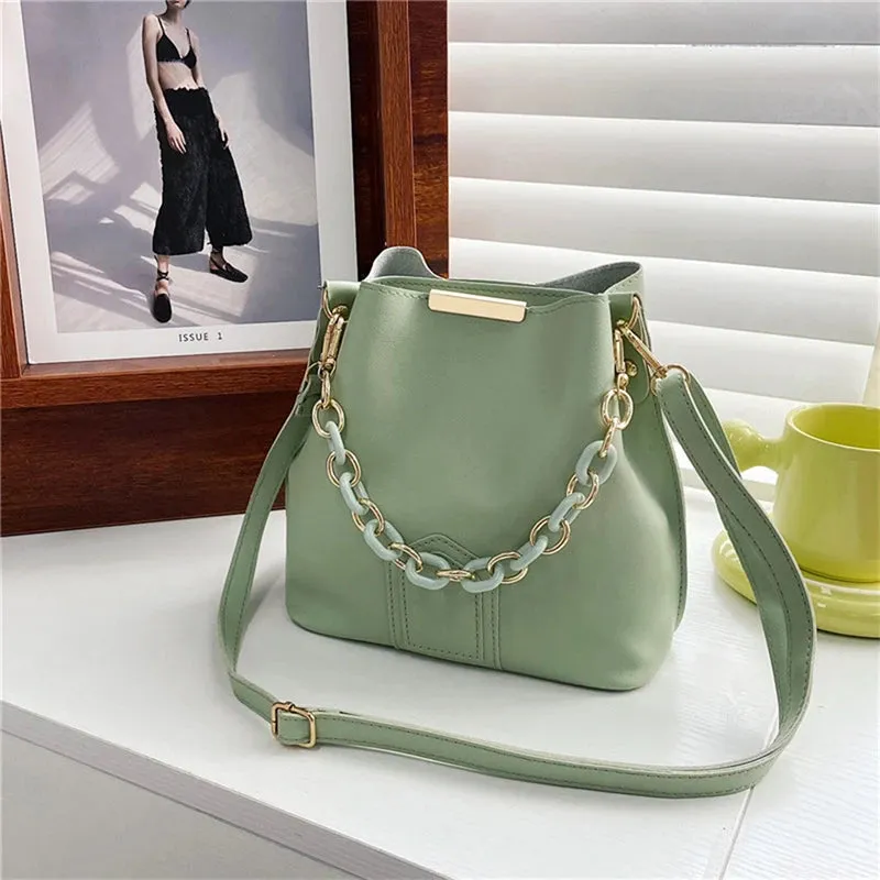 Korean Chain Leather Shoulder Bag