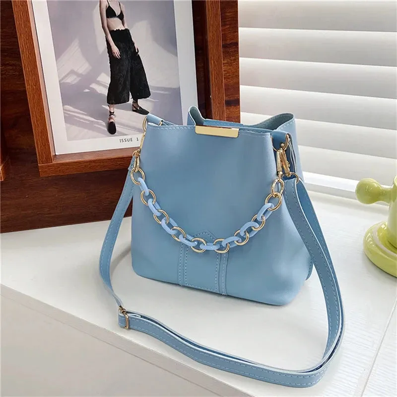 Korean Chain Leather Shoulder Bag