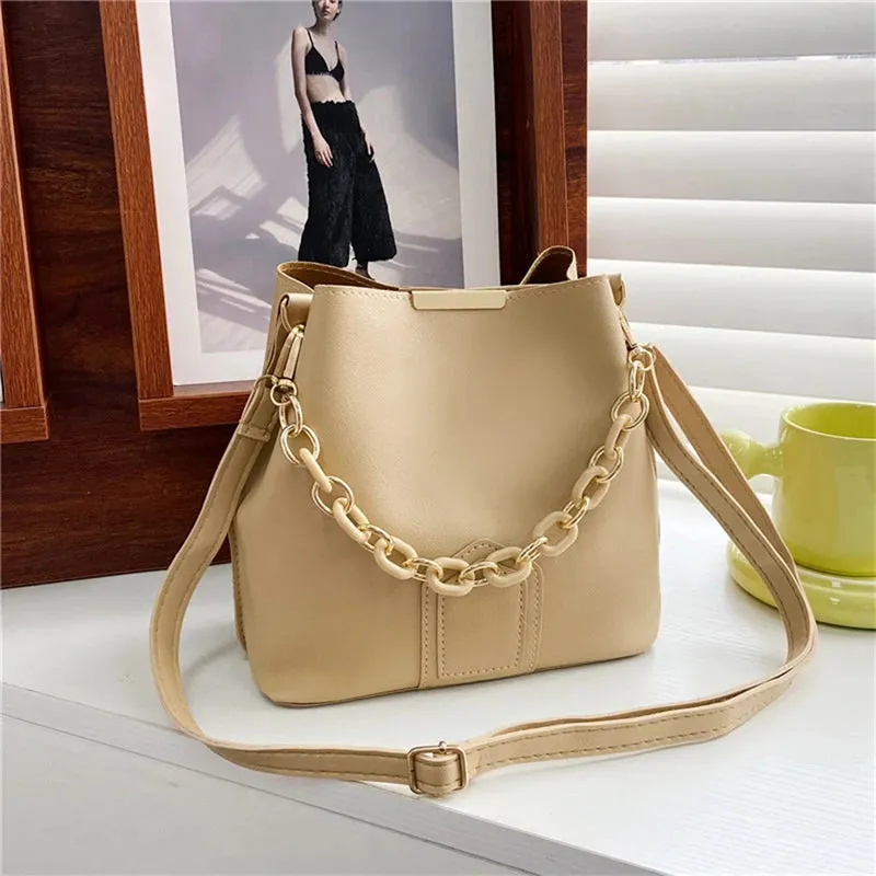 Korean Chain Leather Shoulder Bag