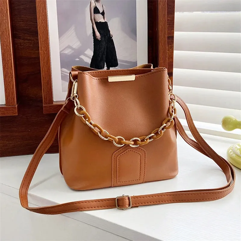 Korean Chain Leather Shoulder Bag