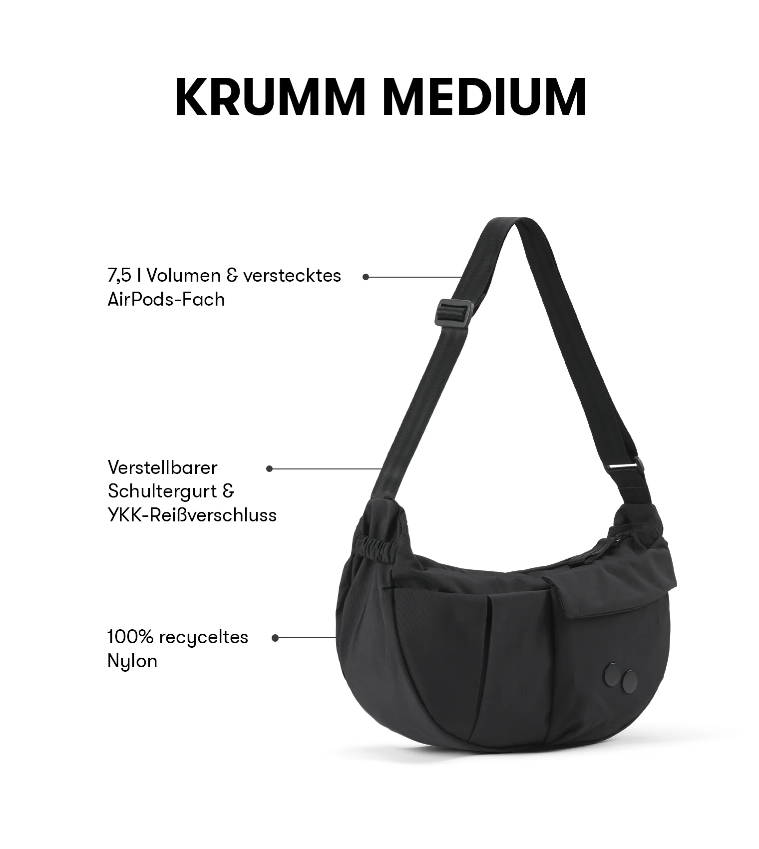 Krumm Medium - Crinkle Black