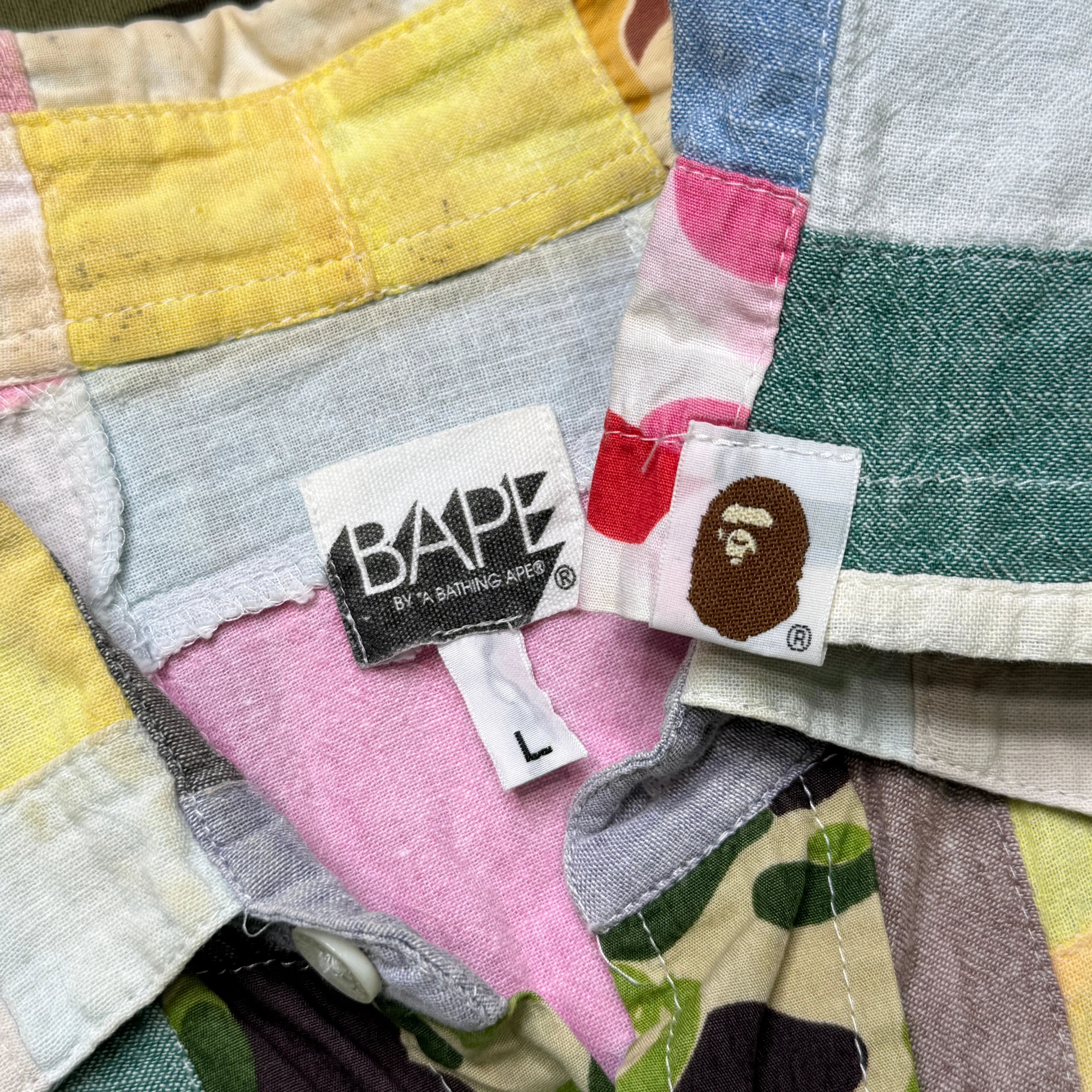 [L] OG Bape Patchwork Button Up