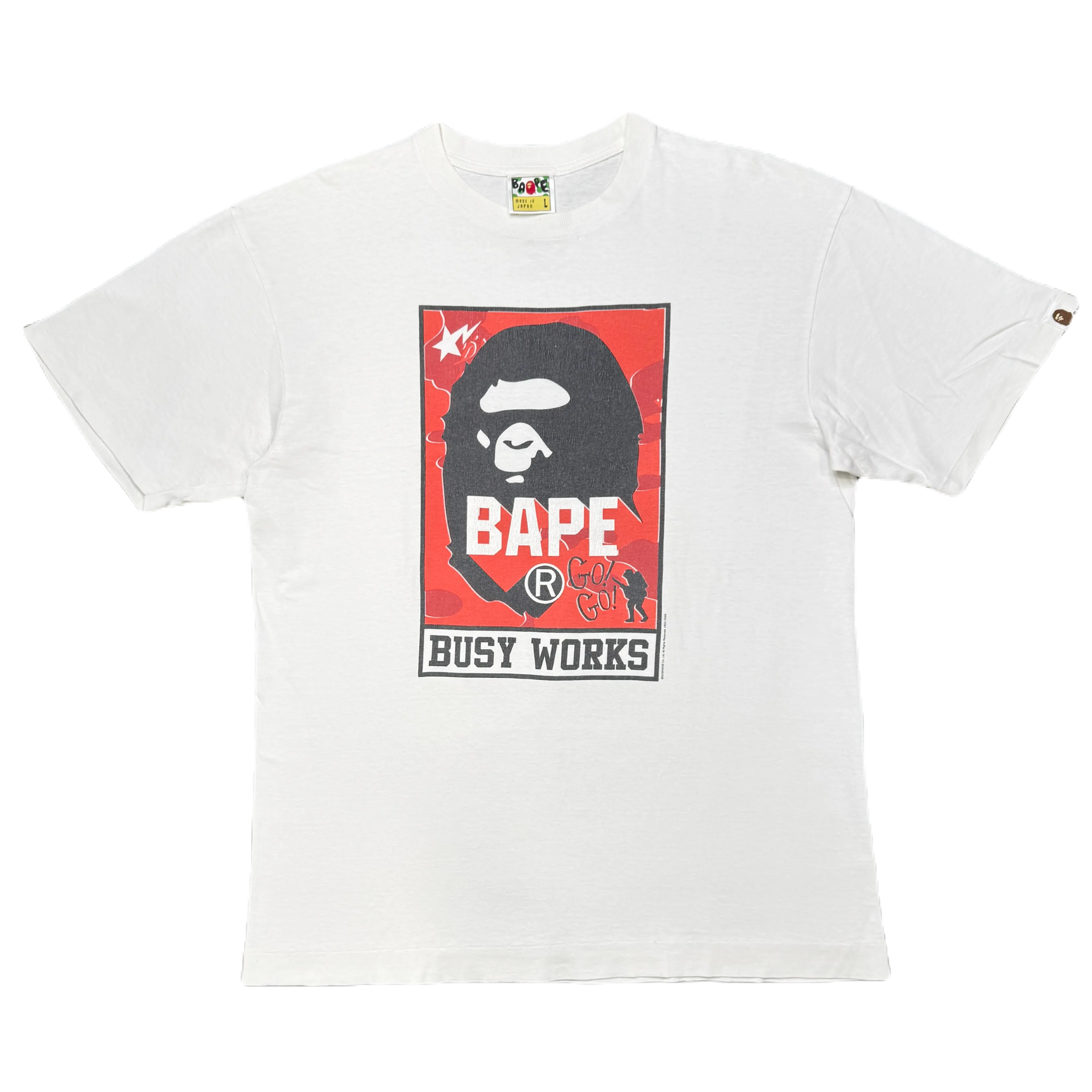 [L] OG Bape Red Camo Ape Head Box Tee