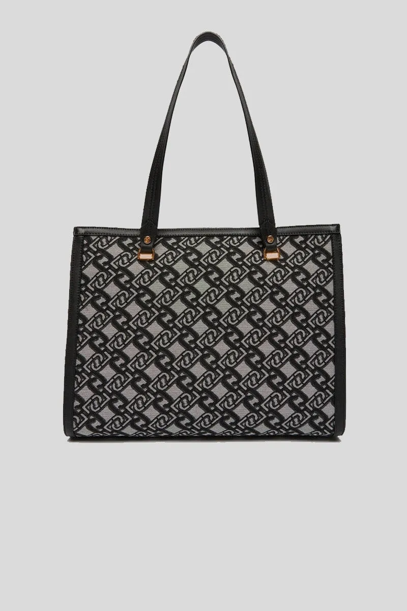 L Tote - Bone/Grape J
