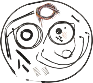 LA Choppers LA-8050KT2-13M Complete Handlebar Cable and Brake Line Kit - Midnight