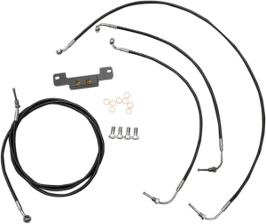 LA Choppers LA-8055KT-16B Standard Handlebar Cable/Brake & Clutch Line/Wire Kit - Black Vinyl/Stainless Braided