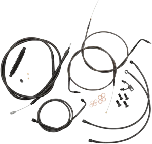 LA Choppers LA-8122KT-16M Standard Handlebar Cable/Brake & Clutch Line/Wire Kit - Midnight Black