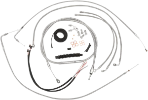 LA Choppers LA-8122KT2-19 Complete Handlebar Cable/Brake & Clutch Line/Wire Kit - Stainless Braided